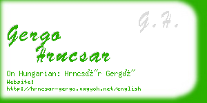 gergo hrncsar business card